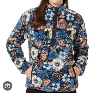 Hurley Floral Teddy Jacket - Blue and Orange/NWOT/Small